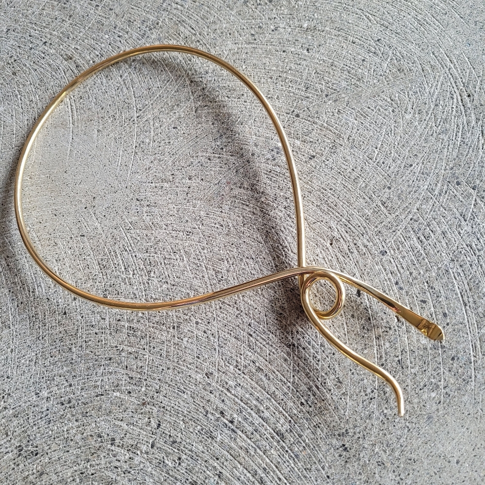 Snake serpent neclace choker brass collar
